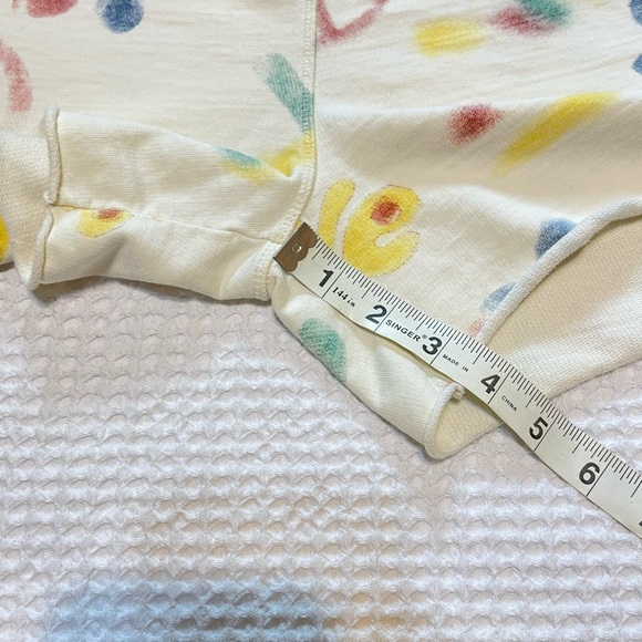RARE Lucky Brand ☮︎︎ Watercolor Peace Love Sweat Shorts ☮︎︎ size Large - Picture 6 of 8